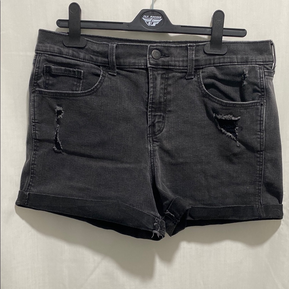 Old Navy Black Distressed Jean Shorts